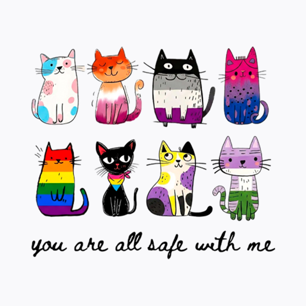 Inclusive Pride You Are All Safe With Me Washed T-Shirt