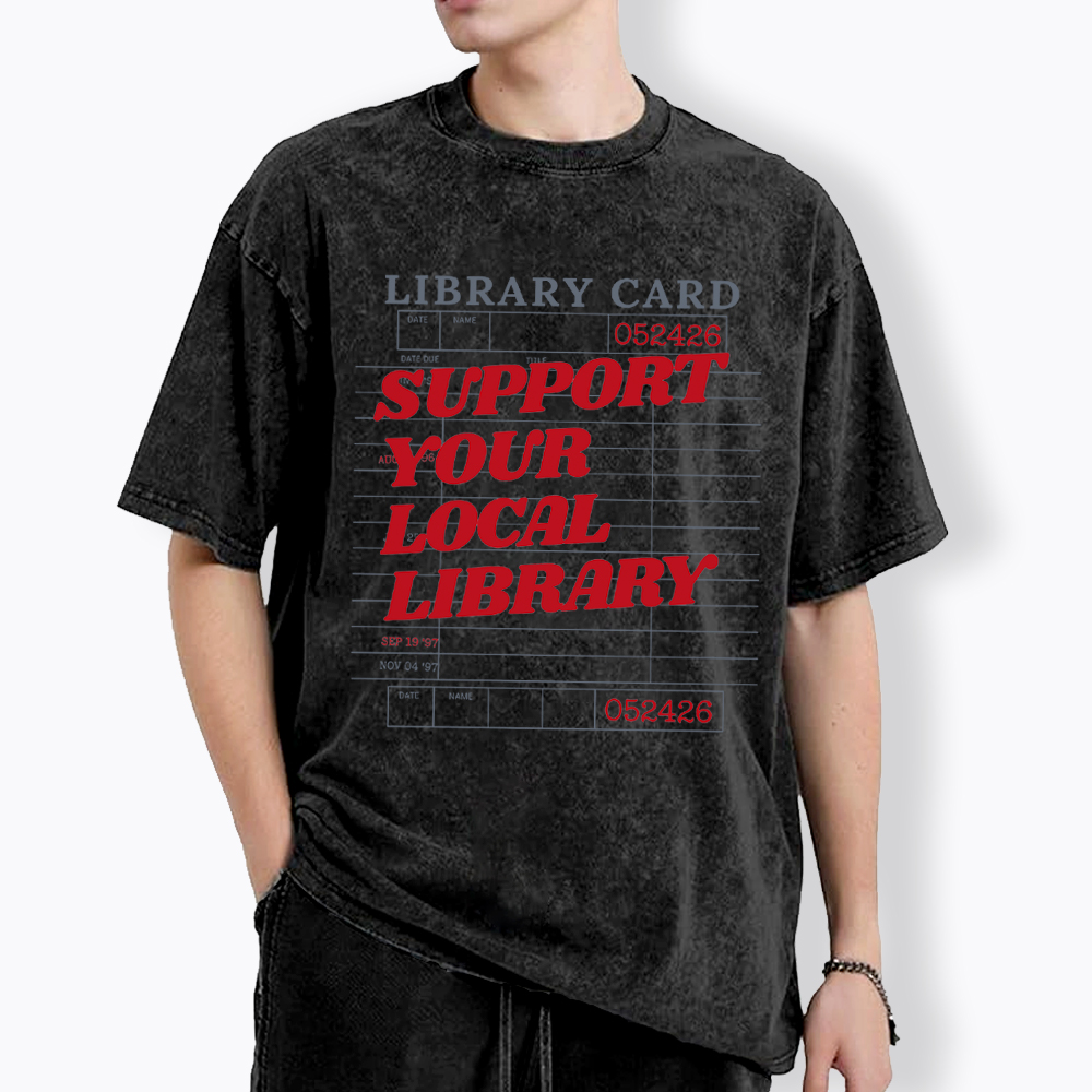 Support your Local Library Washed T-Shirt
