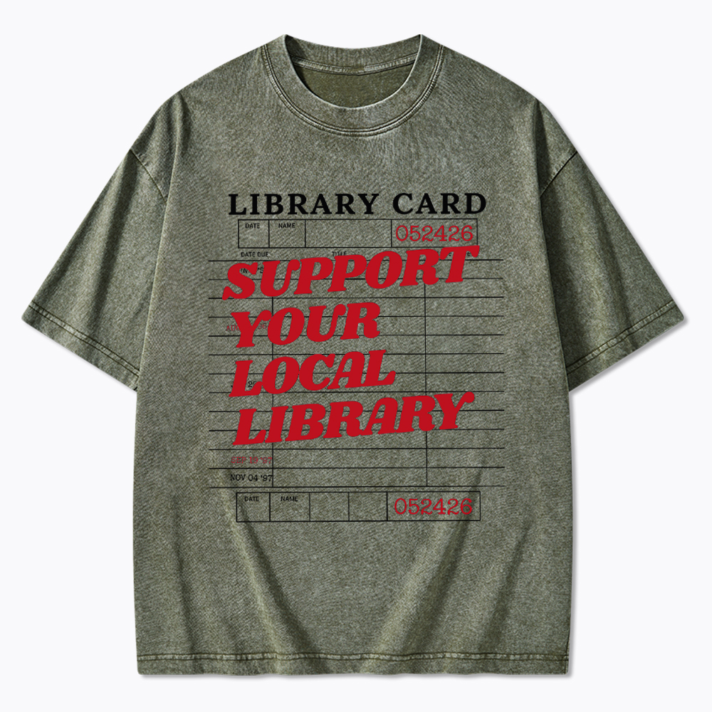 Support your Local Library Washed T-Shirt