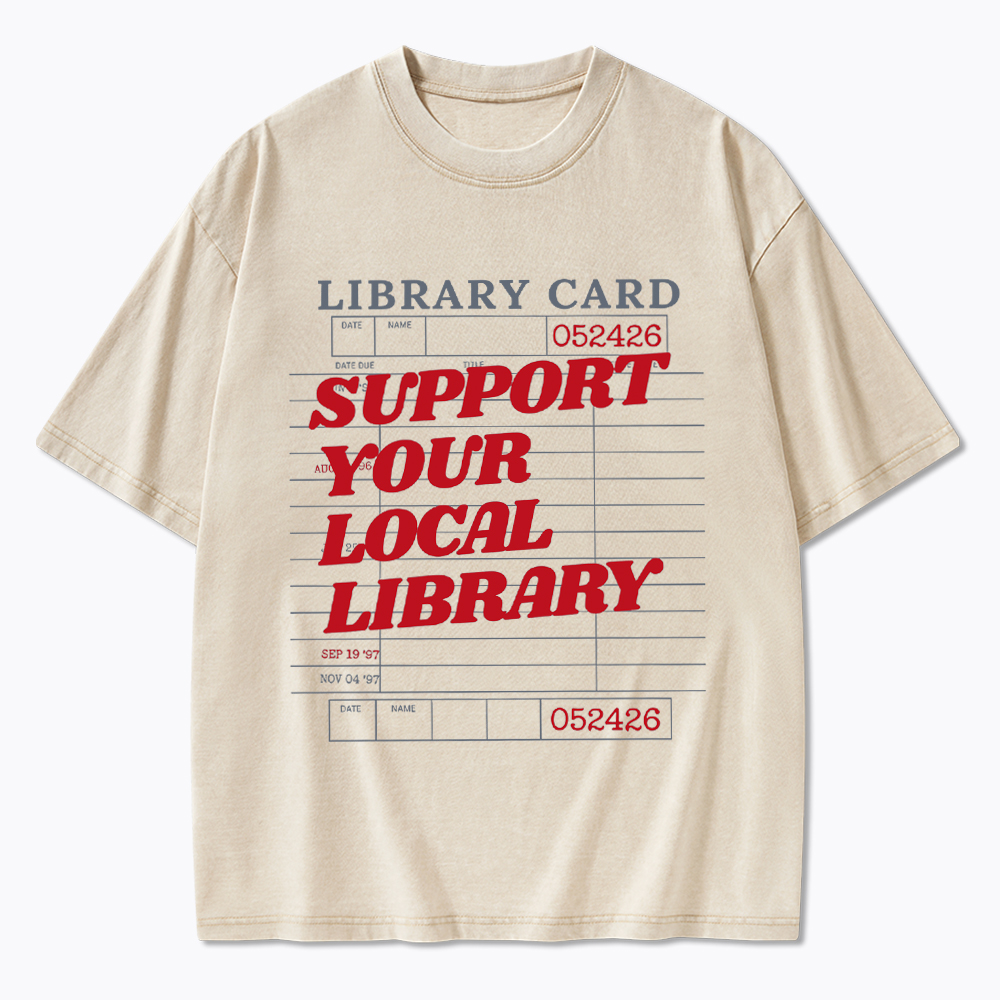 Support your Local Library Washed T-Shirt