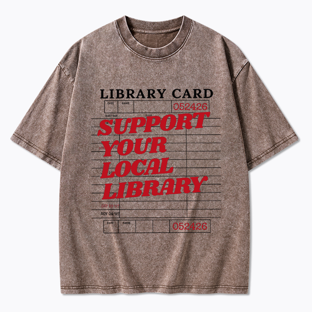 Support your Local Library Washed T-Shirt