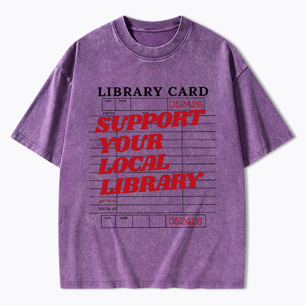 Support your Local Library Washed T-Shirt