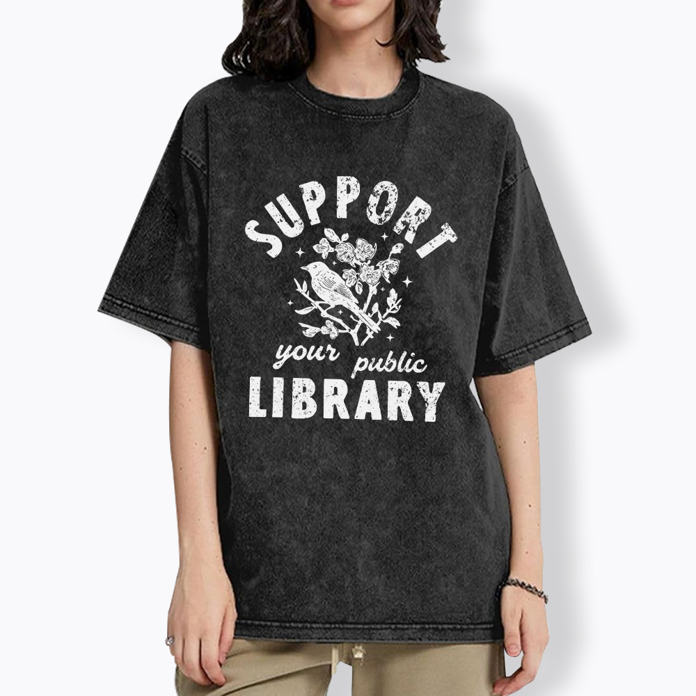 Support Local Libraries Washed T-Shirt
