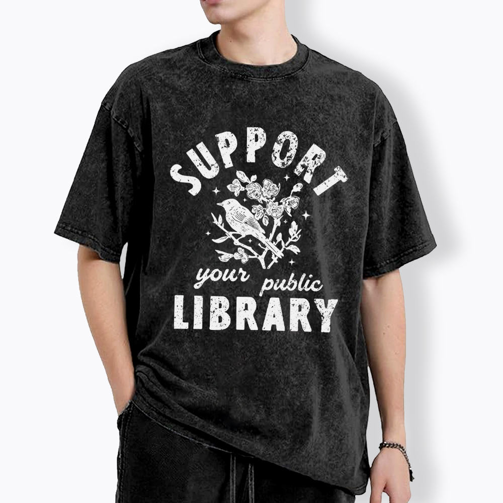 Support Local Libraries Washed T-Shirt