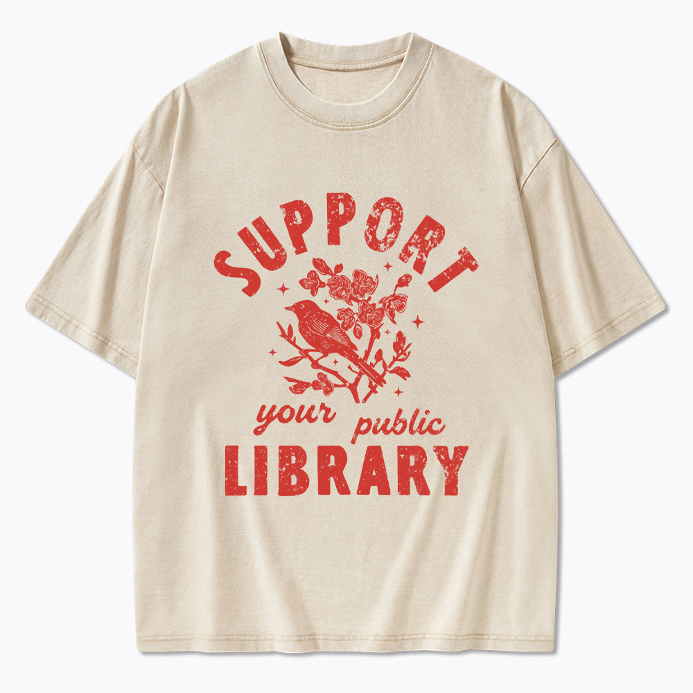 Support Local Libraries Washed T-Shirt