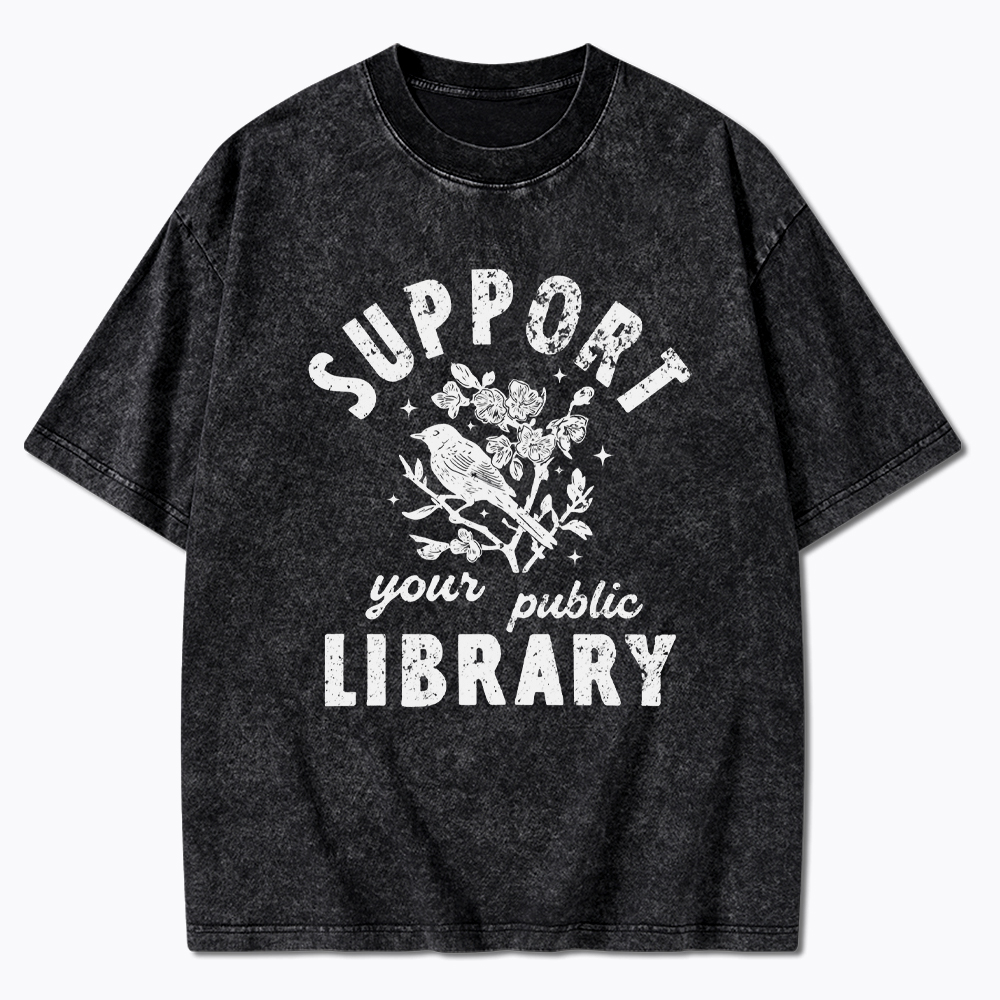 Support Local Libraries Washed T-Shirt