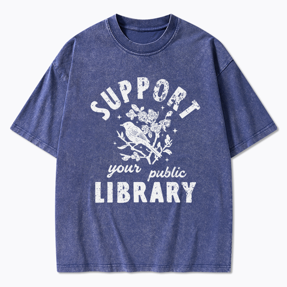 Support Local Libraries Washed T-Shirt