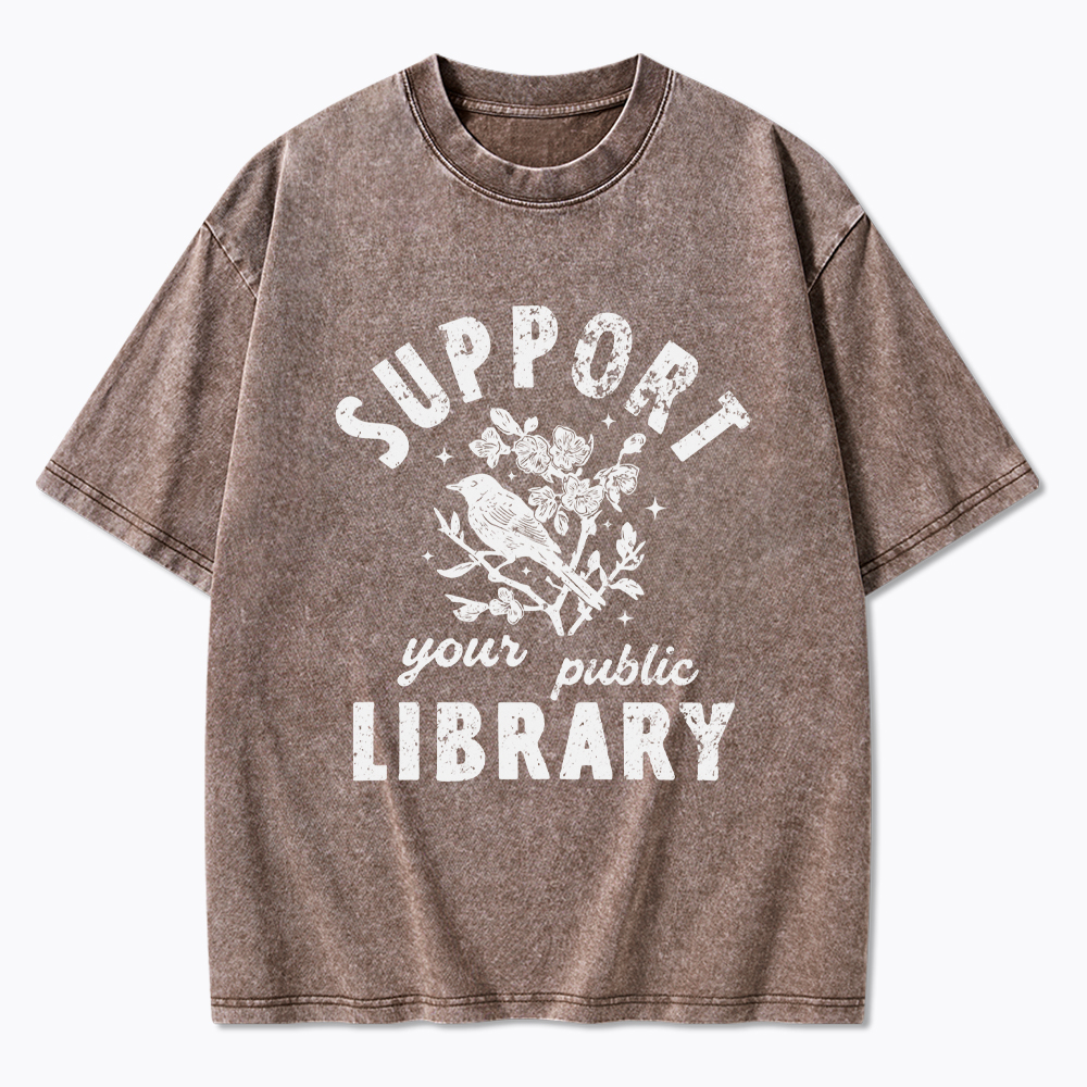 Support Local Libraries Washed T-Shirt