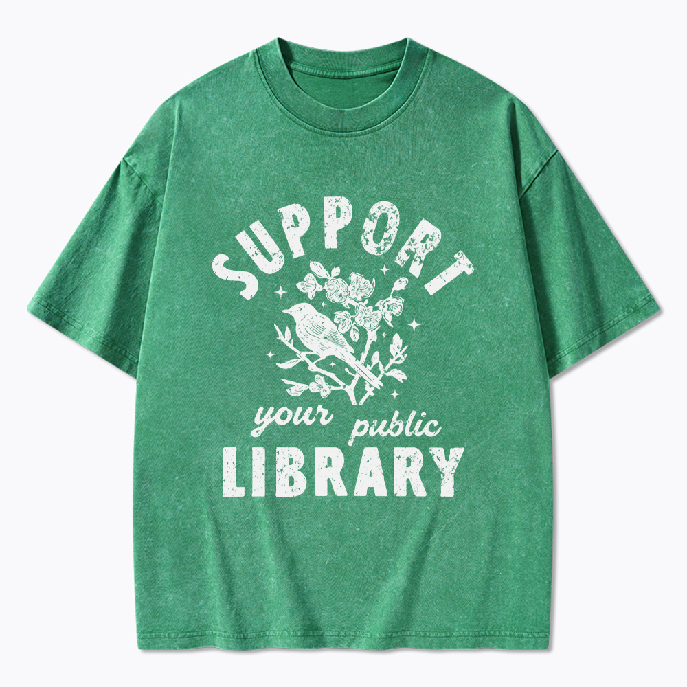 Support Local Libraries Washed T-Shirt