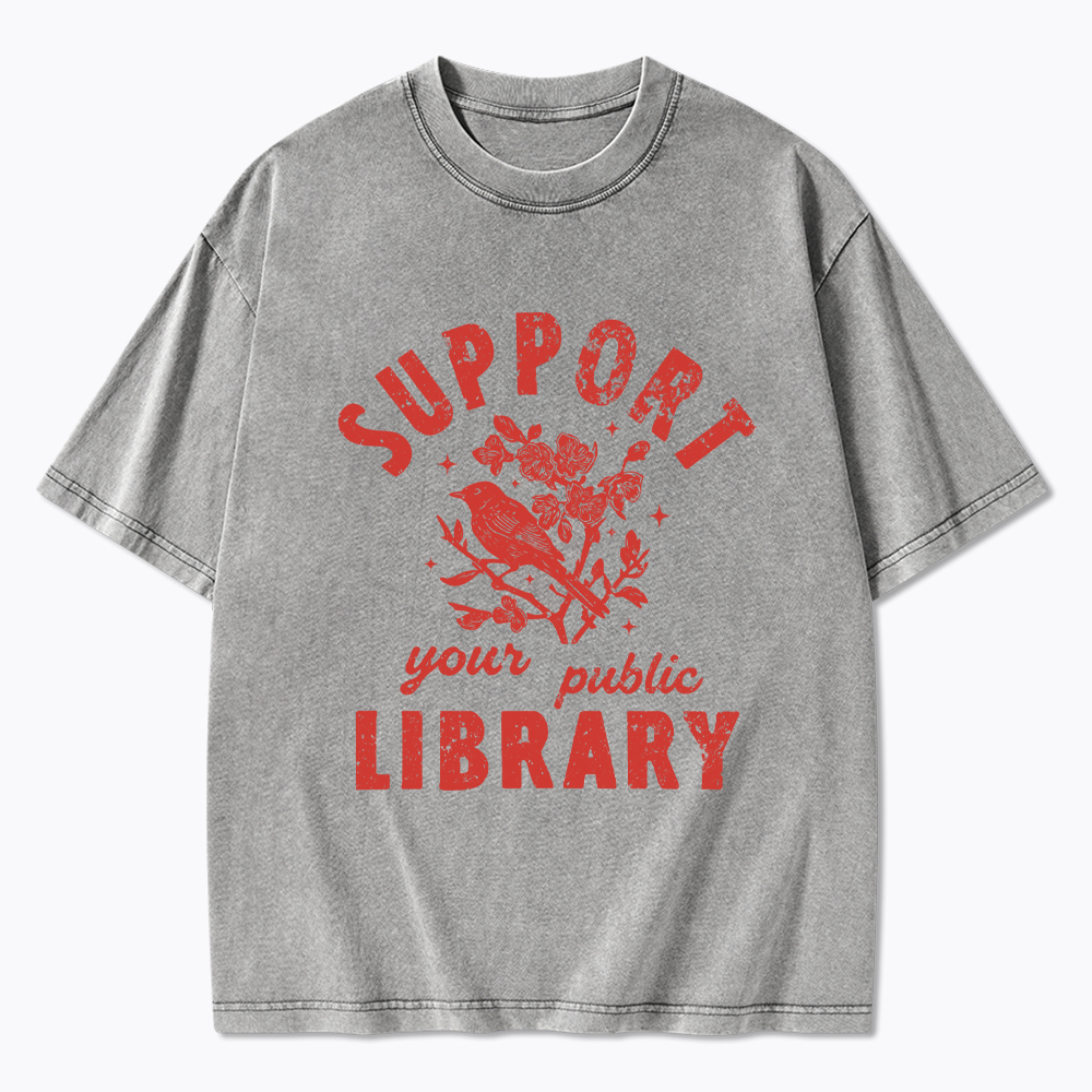 Support Local Libraries Washed T-Shirt