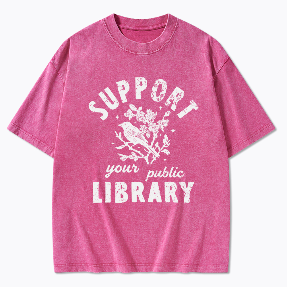 Support Local Libraries Washed T-Shirt