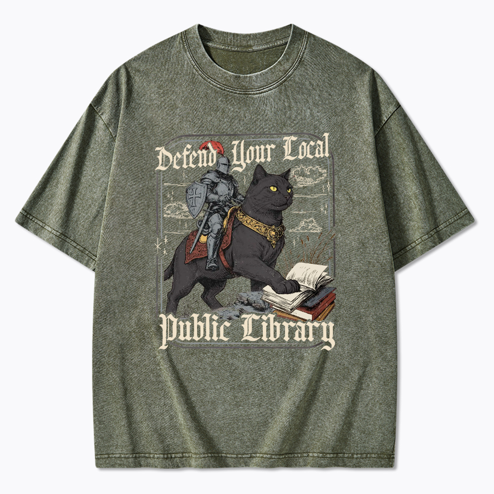 Defend Your Local Public Library Washed T-Shirt