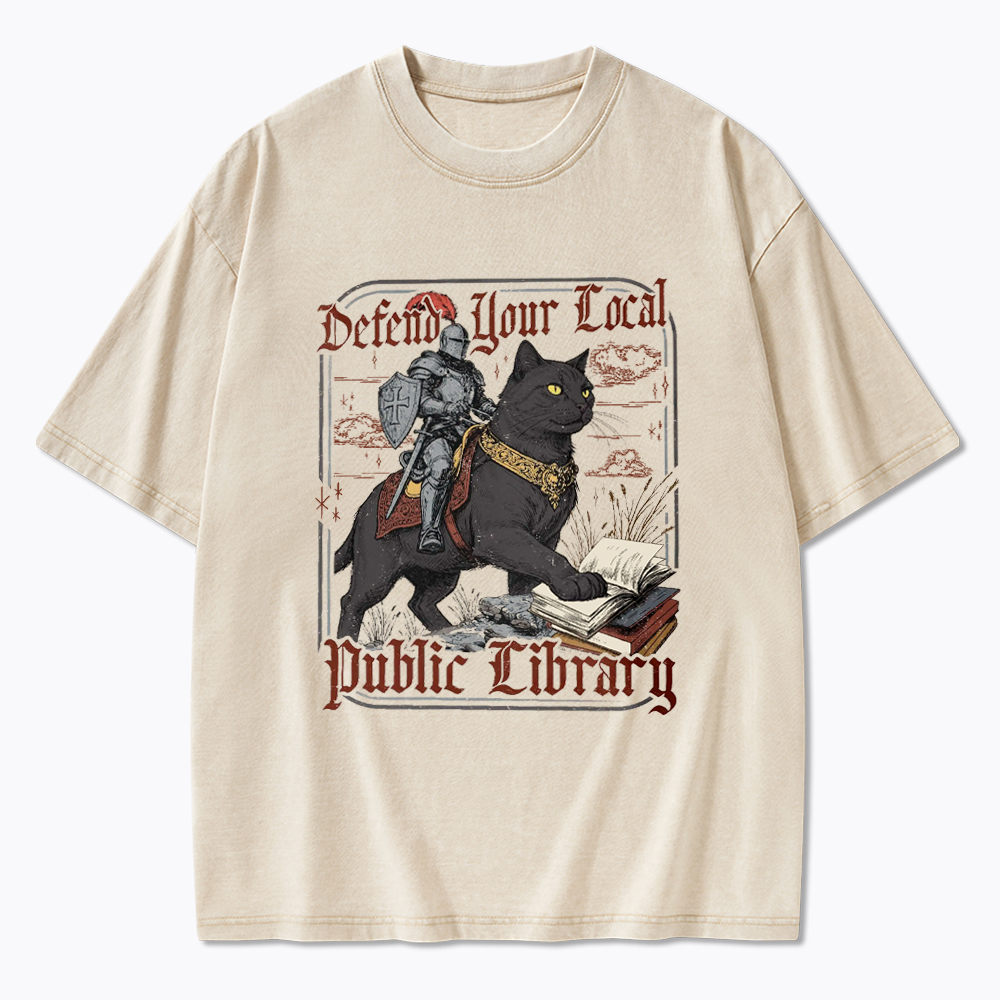 Defend Your Local Public Library Washed T-Shirt