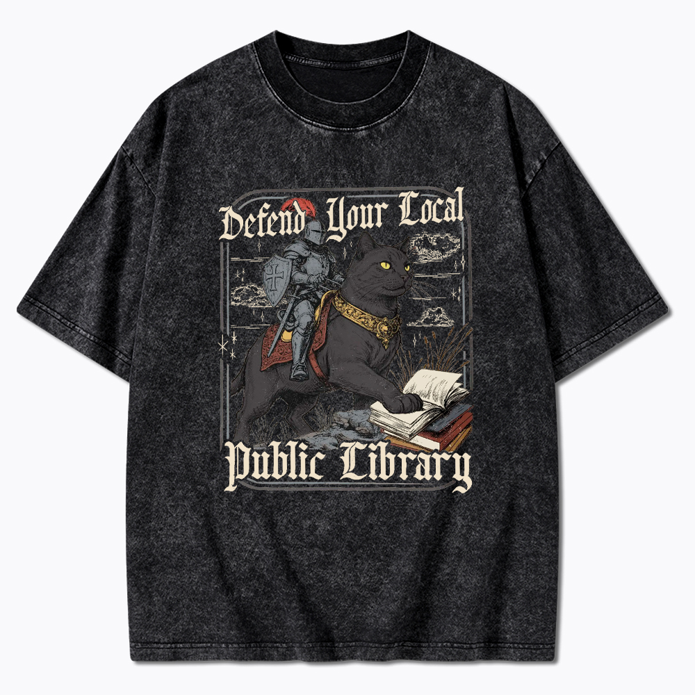 Defend Your Local Public Library Washed T-Shirt