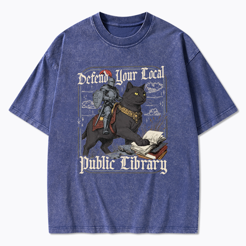 Defend Your Local Public Library Washed T-Shirt