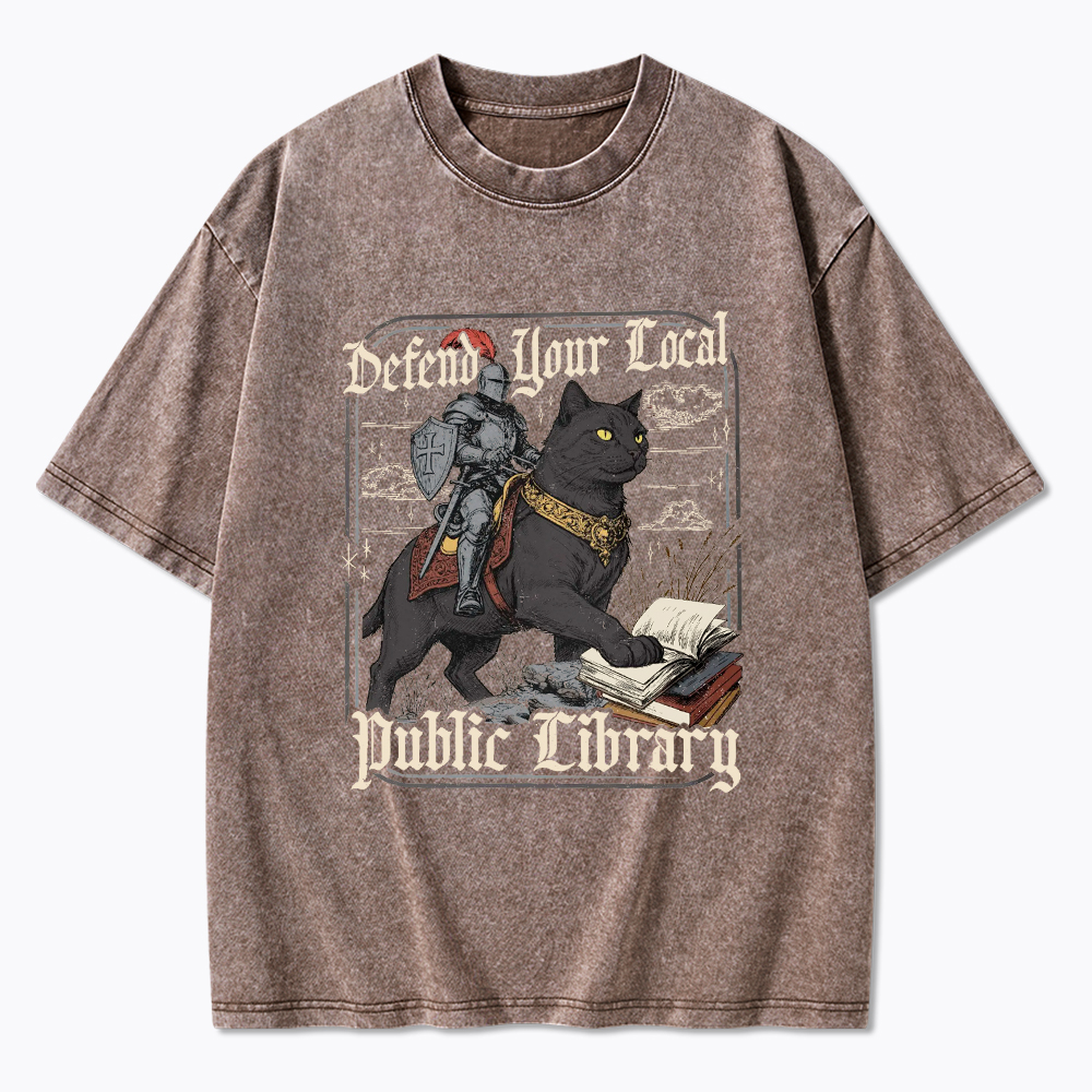 Defend Your Local Public Library Washed T-Shirt