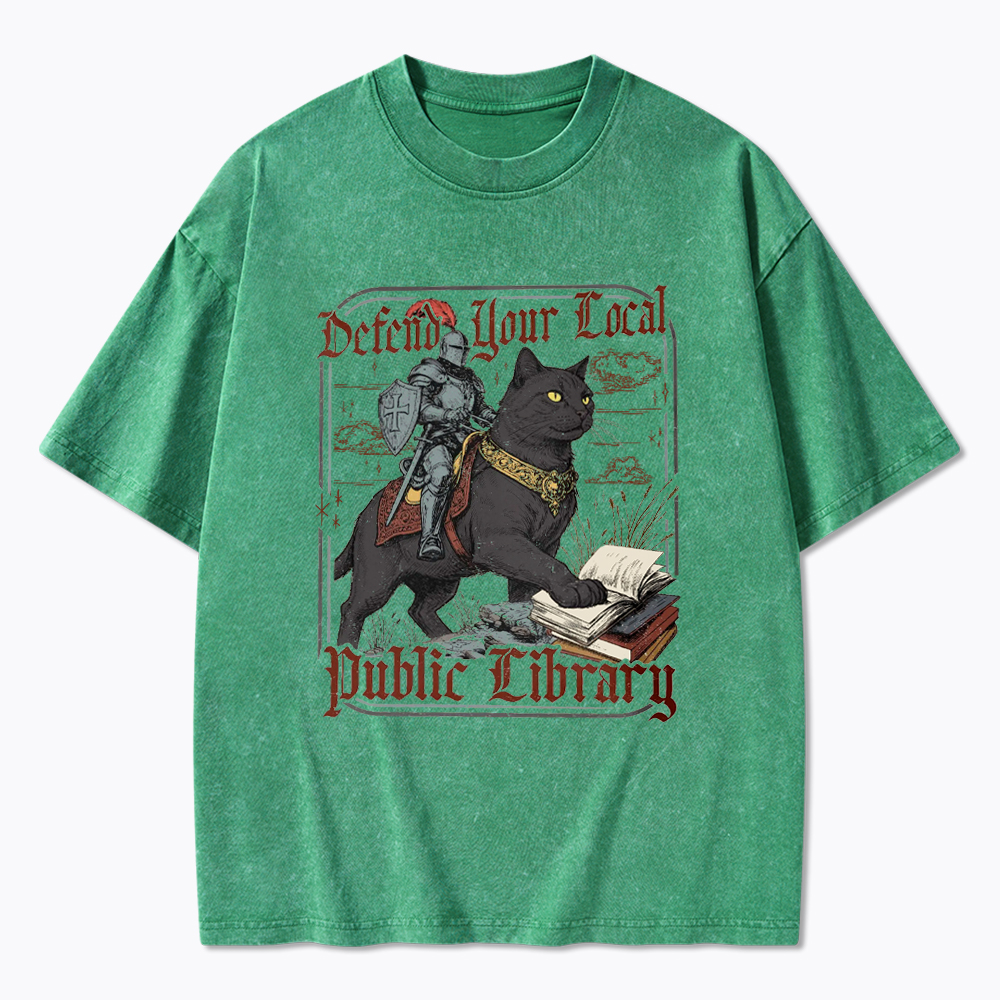Defend Your Local Public Library Washed T-Shirt