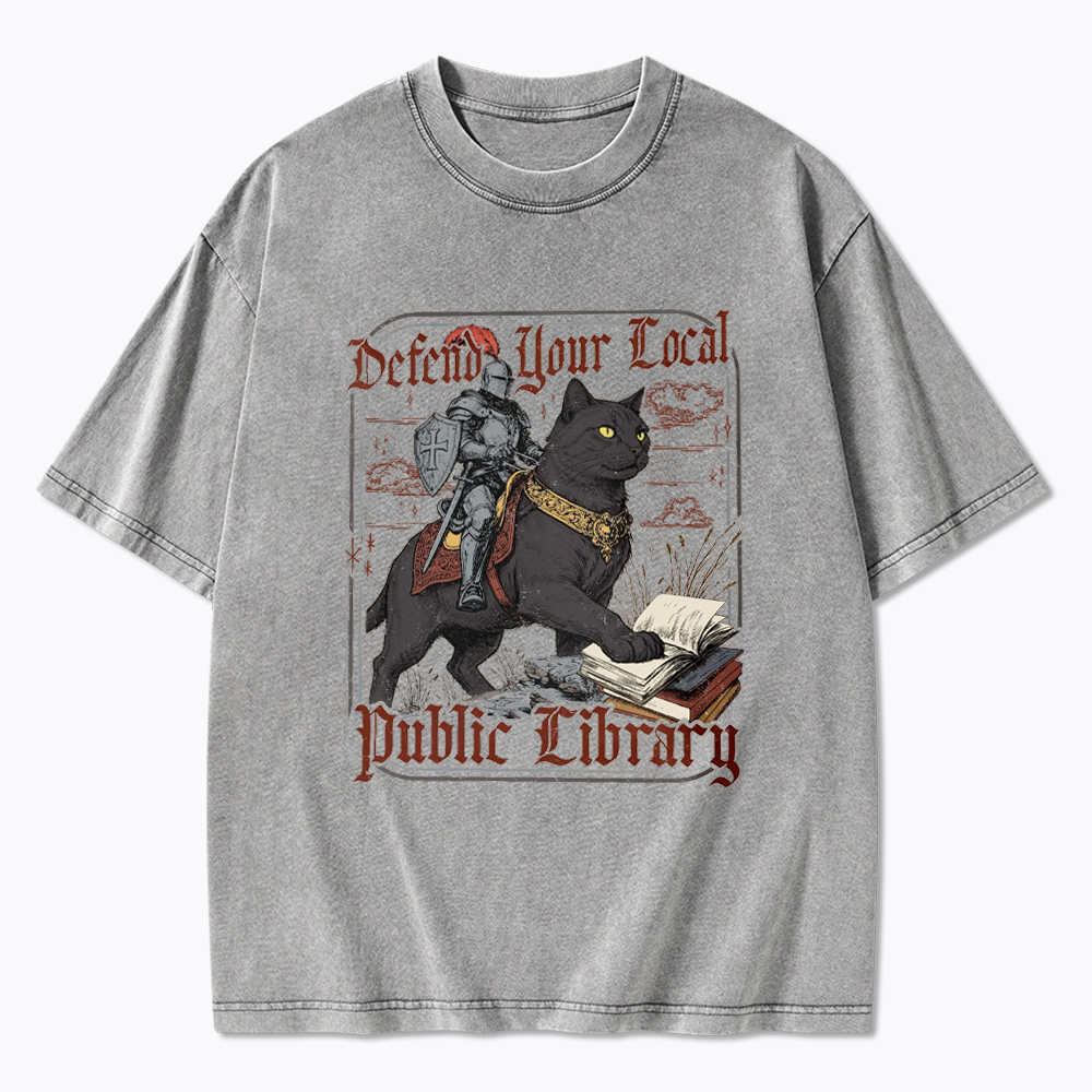 Defend Your Local Public Library Washed T-Shirt
