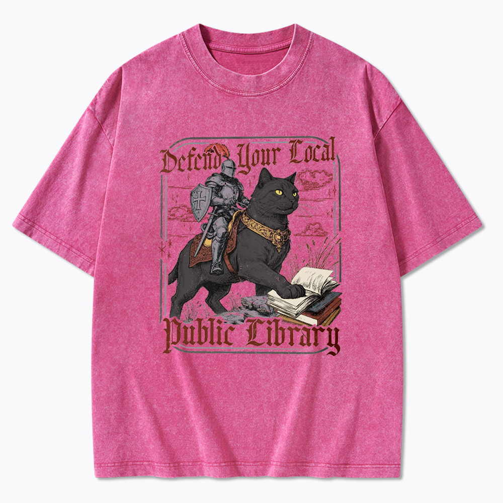 Defend Your Local Public Library Washed T-Shirt