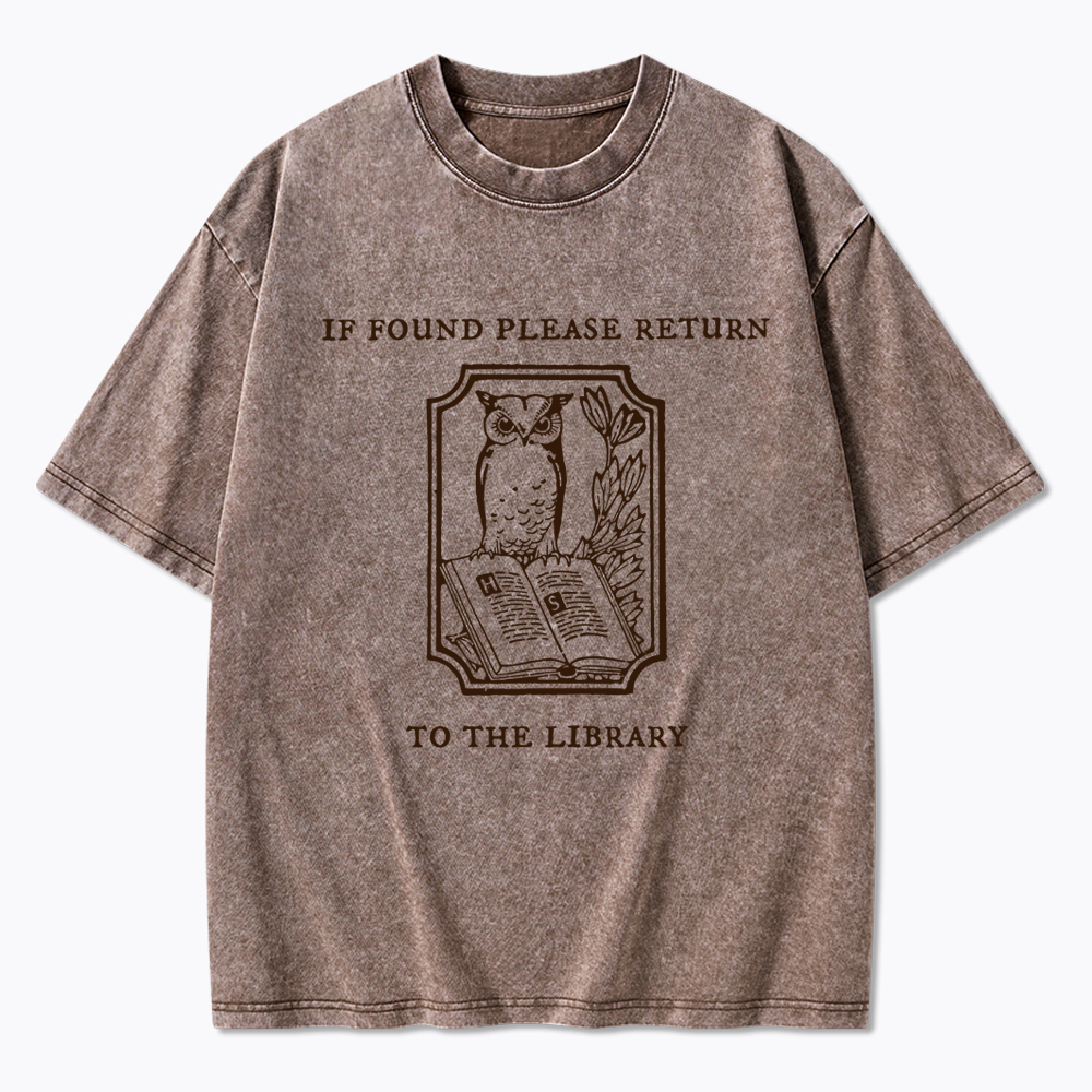 If Found Please Return to the Library Support Public Libraries Washed T-Shirt