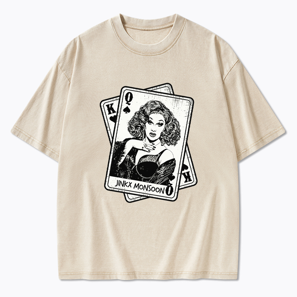 Retro Drag Queen Card Washed T-Shirt