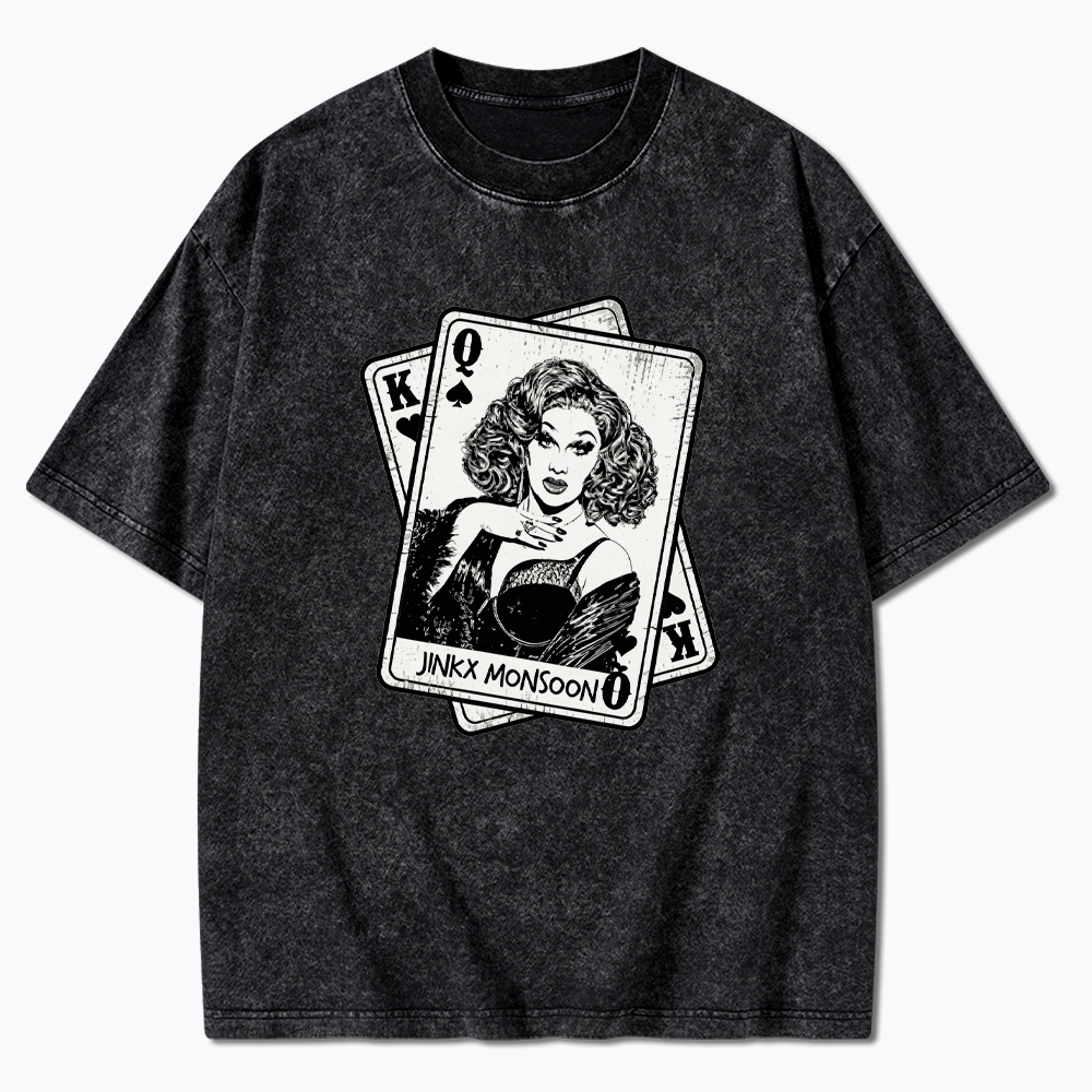 Retro Drag Queen Card Washed T-Shirt