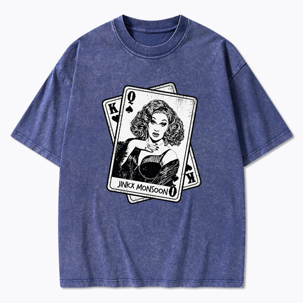 Retro Drag Queen Card Washed T-Shirt