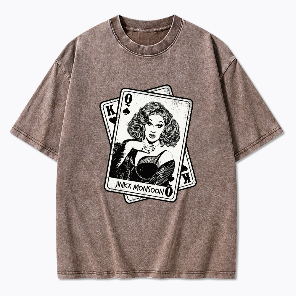 Retro Drag Queen Card Washed T-Shirt