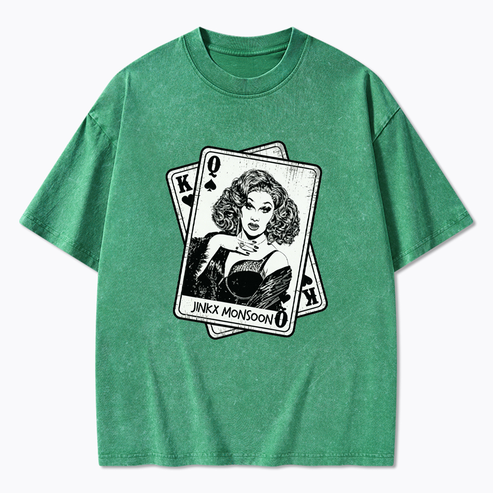 Retro Drag Queen Card Washed T-Shirt