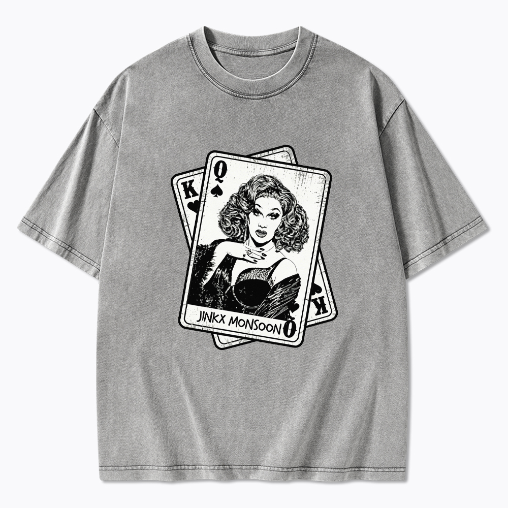 Retro Drag Queen Card Washed T-Shirt