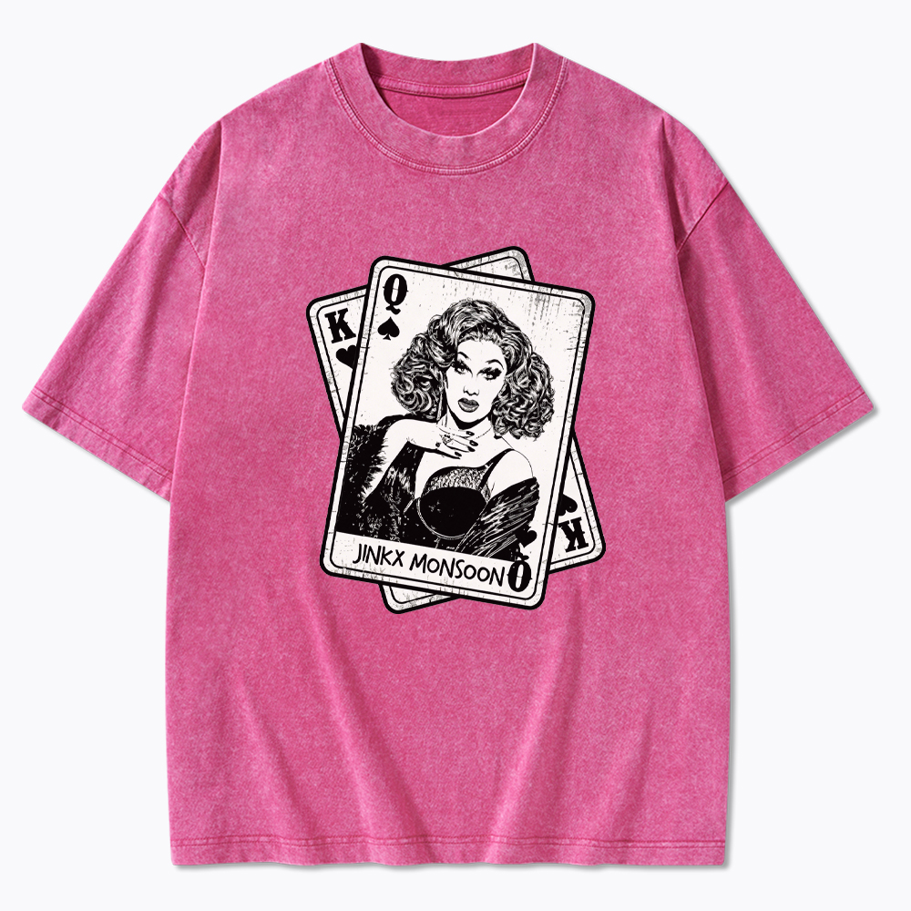 Retro Drag Queen Card Washed T-Shirt