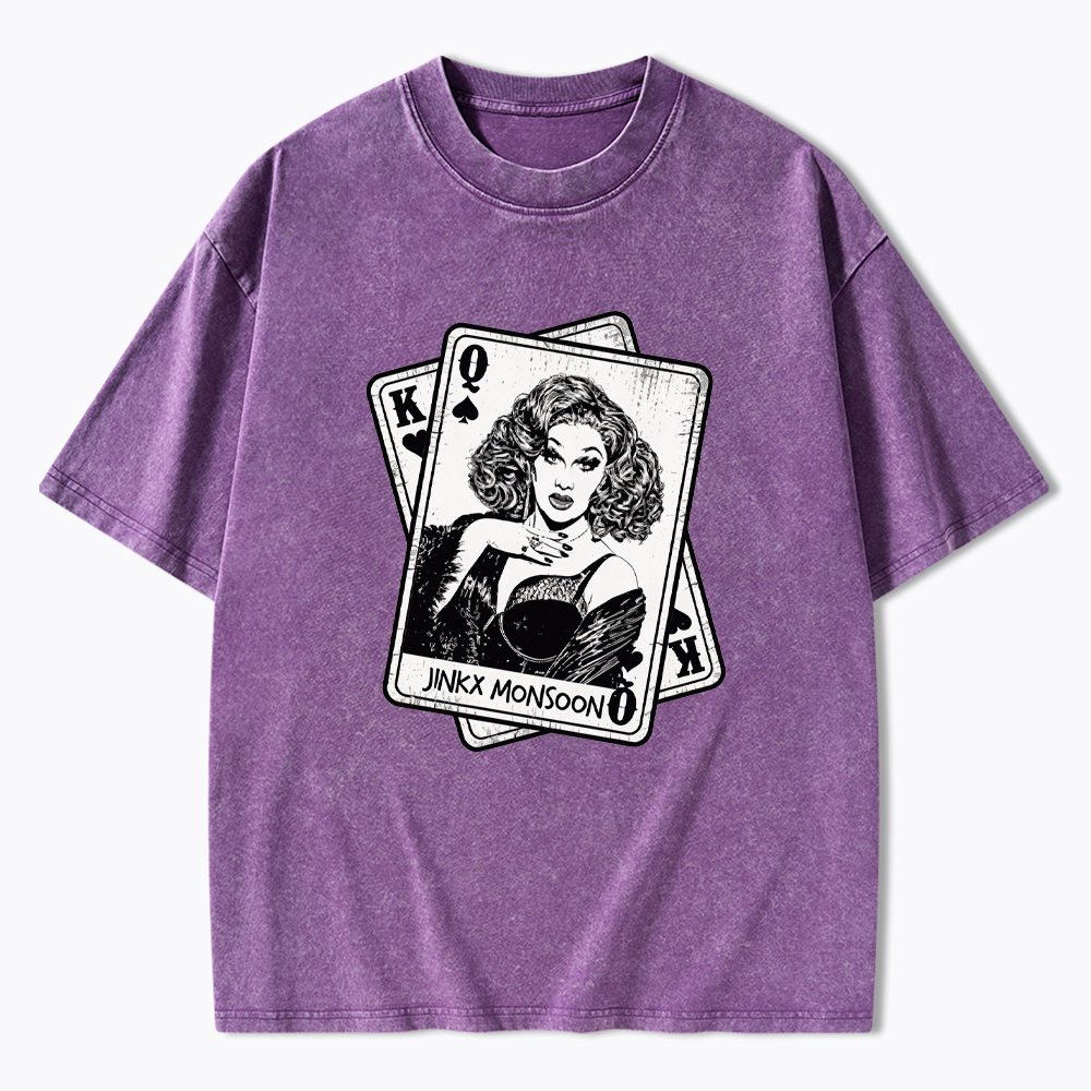 Retro Drag Queen Card Washed T-Shirt