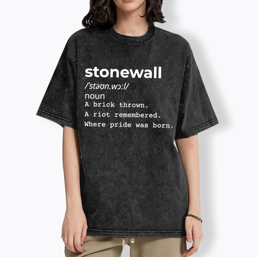 Stonewall Definition Pride Protest History Washed T-Shirt