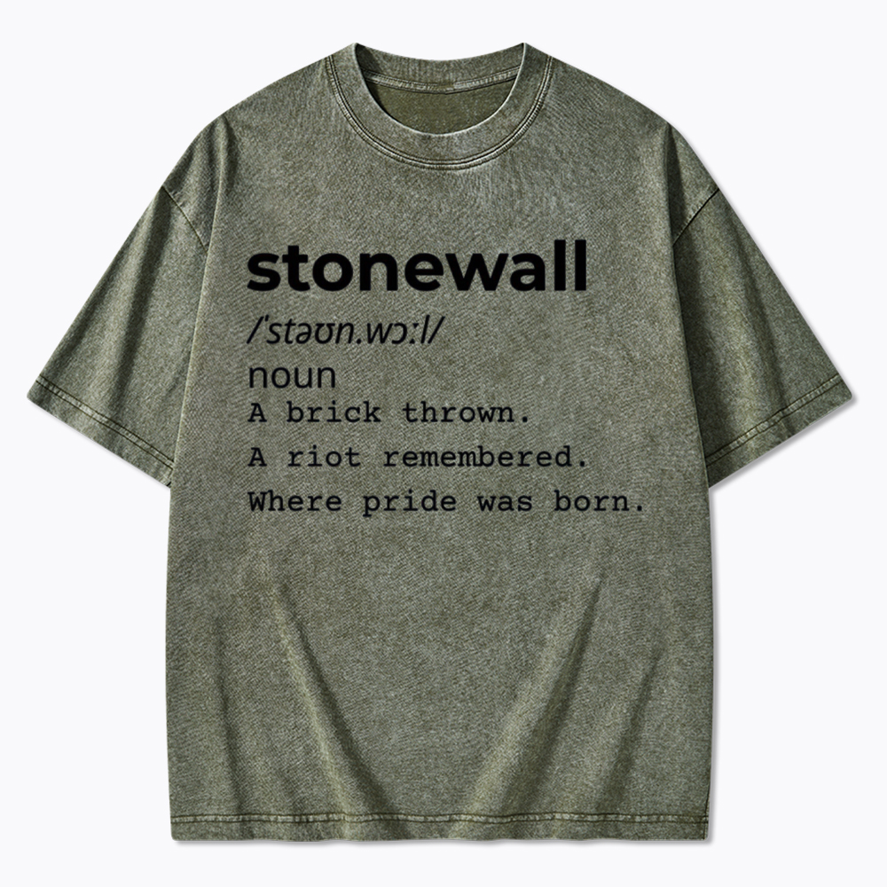 Stonewall Definition Pride Protest History Washed T-Shirt