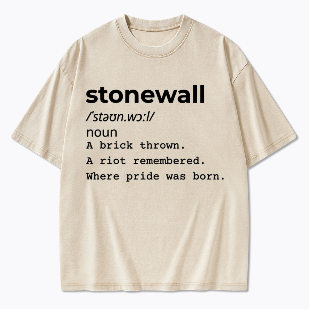 Stonewall Definition Pride Protest History Washed T-Shirt