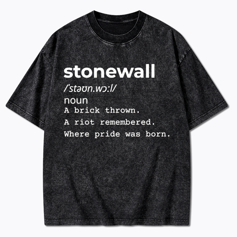 Stonewall Definition Pride Protest History Washed T-Shirt