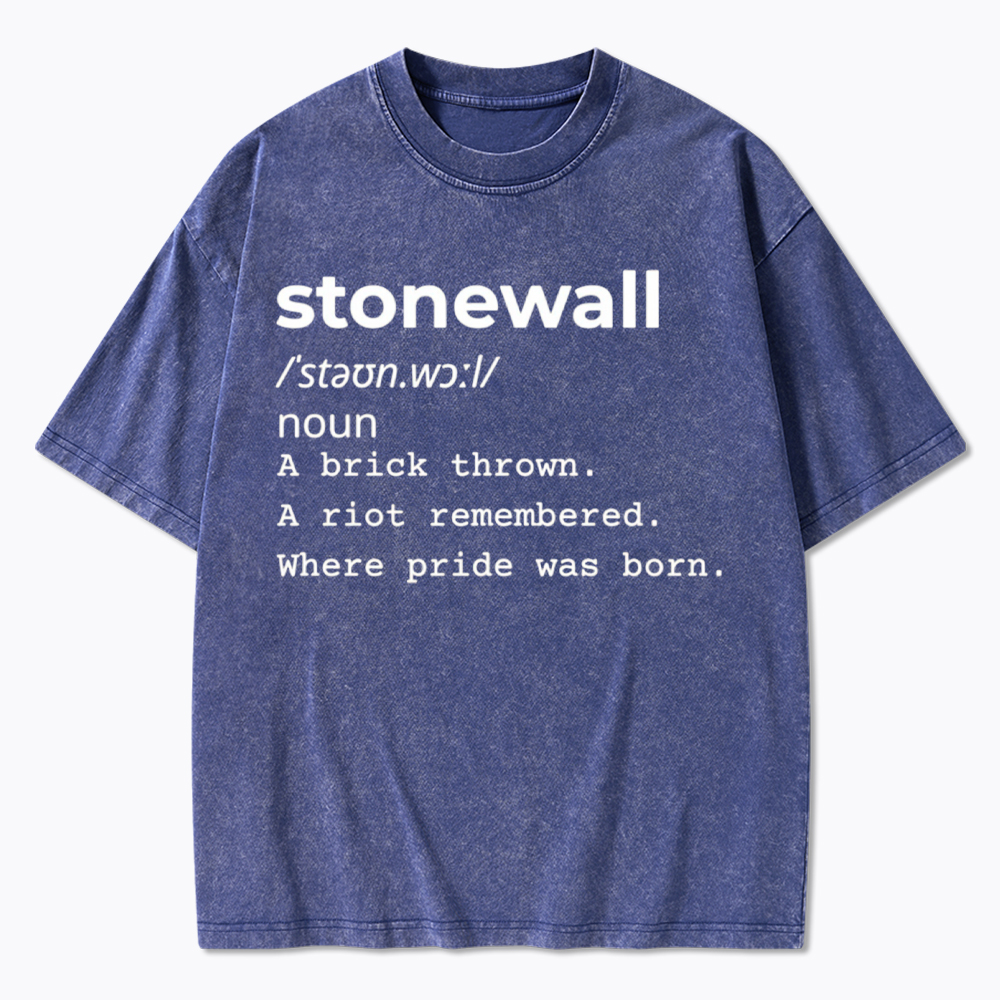 Stonewall Definition Pride Protest History Washed T-Shirt