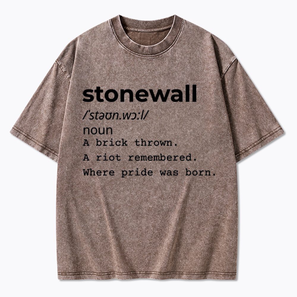 Stonewall Definition Pride Protest History Washed T-Shirt