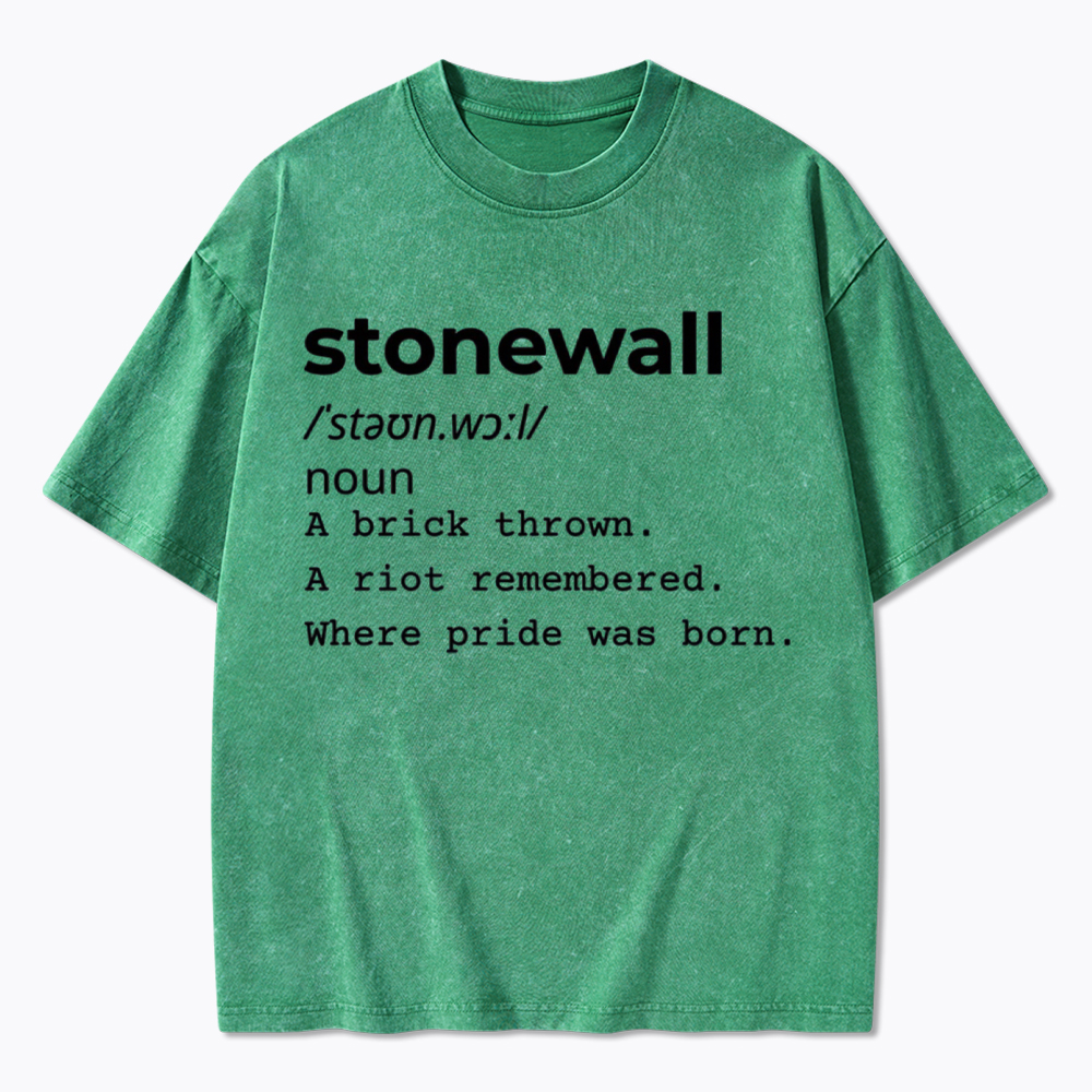 Stonewall Definition Pride Protest History Washed T-Shirt