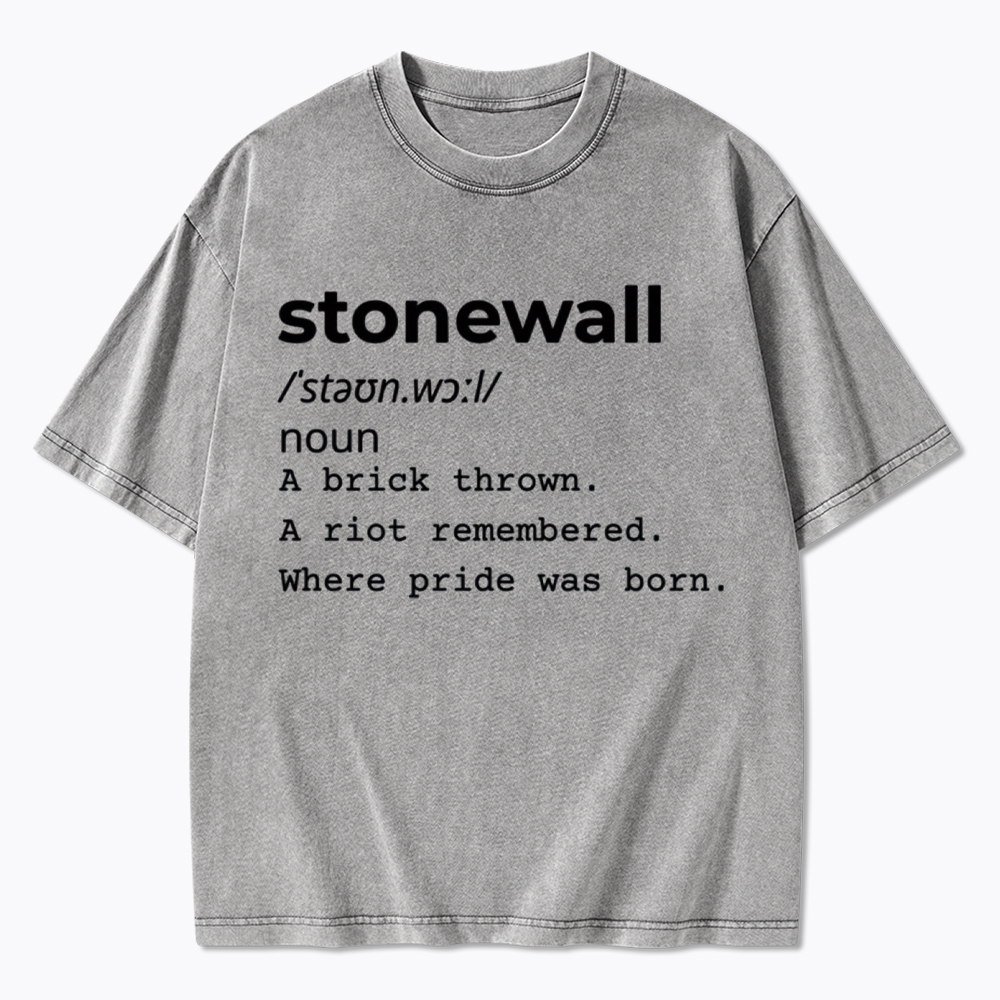 Stonewall Definition Pride Protest History Washed T-Shirt