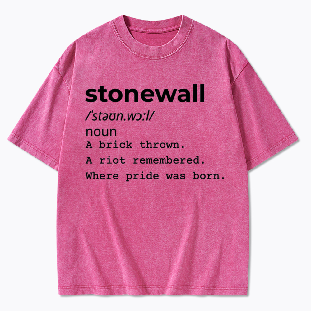 Stonewall Definition Pride Protest History Washed T-Shirt