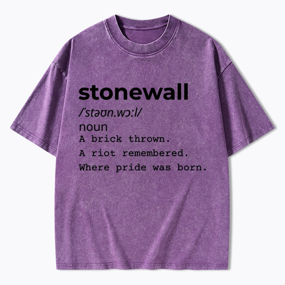 Stonewall Definition Pride Protest History Washed T-Shirt
