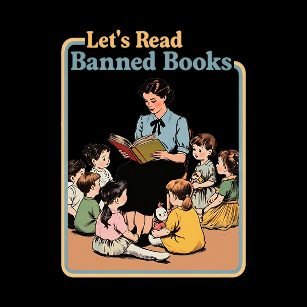 Lets Read Banned Books Washed T-Shirt