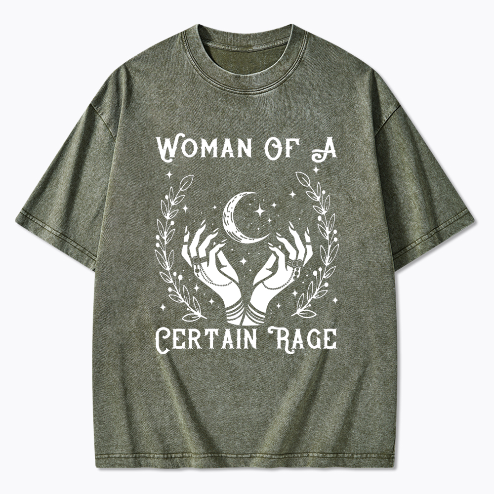 Woman Of A Certain Rage Boho Flower Washed T-Shirt