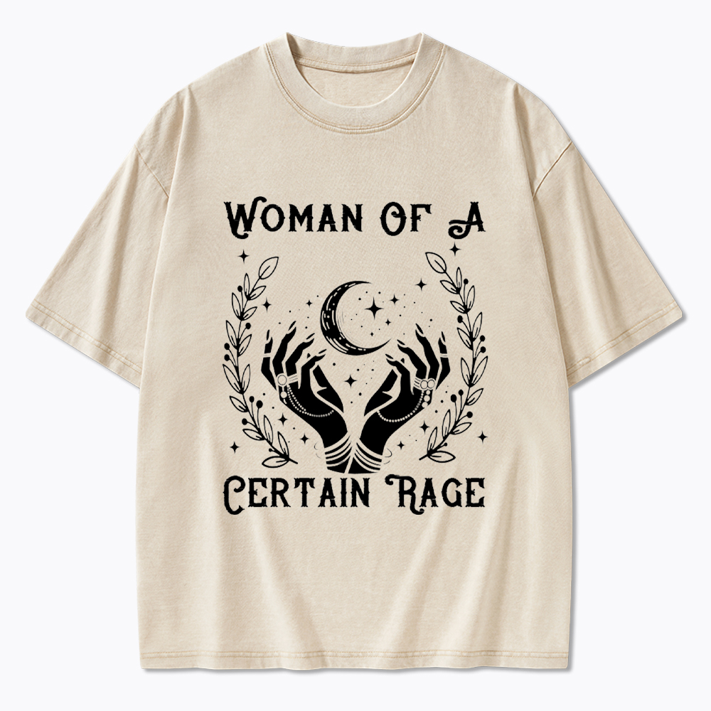 Woman Of A Certain Rage Boho Flower Washed T-Shirt