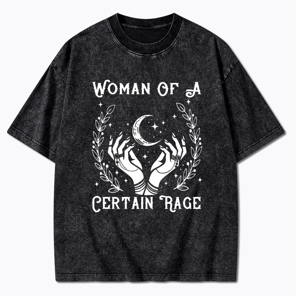 Woman Of A Certain Rage Boho Flower Washed T-Shirt