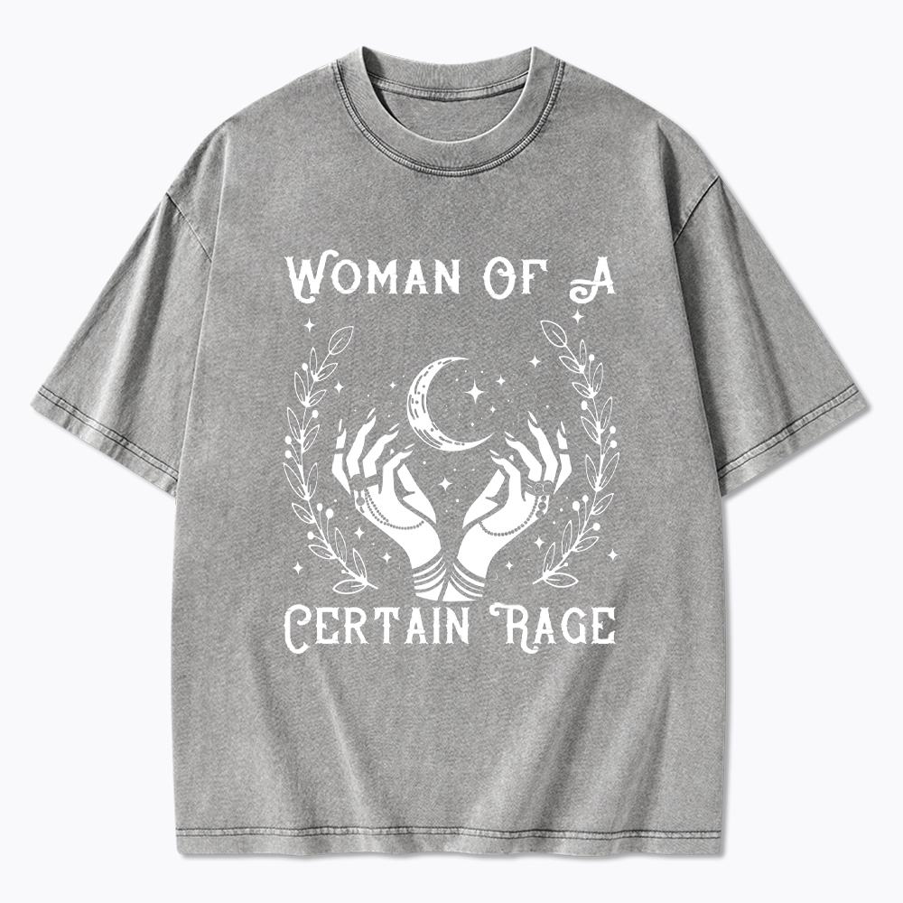 Woman Of A Certain Rage Boho Flower Washed T-Shirt
