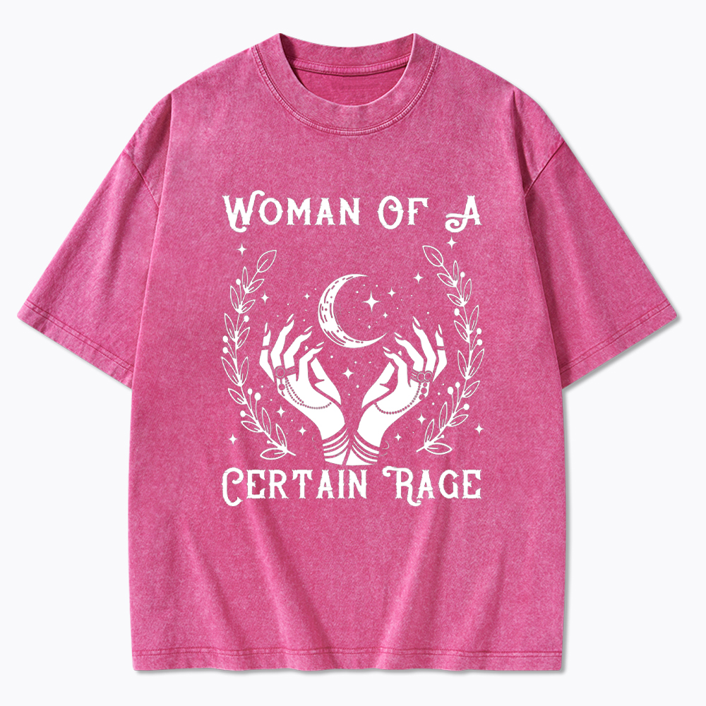 Woman Of A Certain Rage Boho Flower Washed T-Shirt