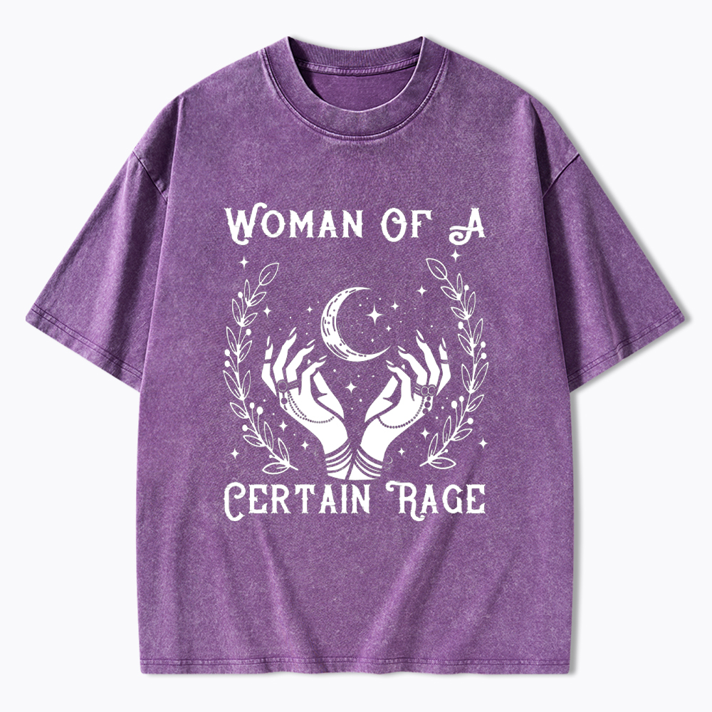 Woman Of A Certain Rage Boho Flower Washed T-Shirt