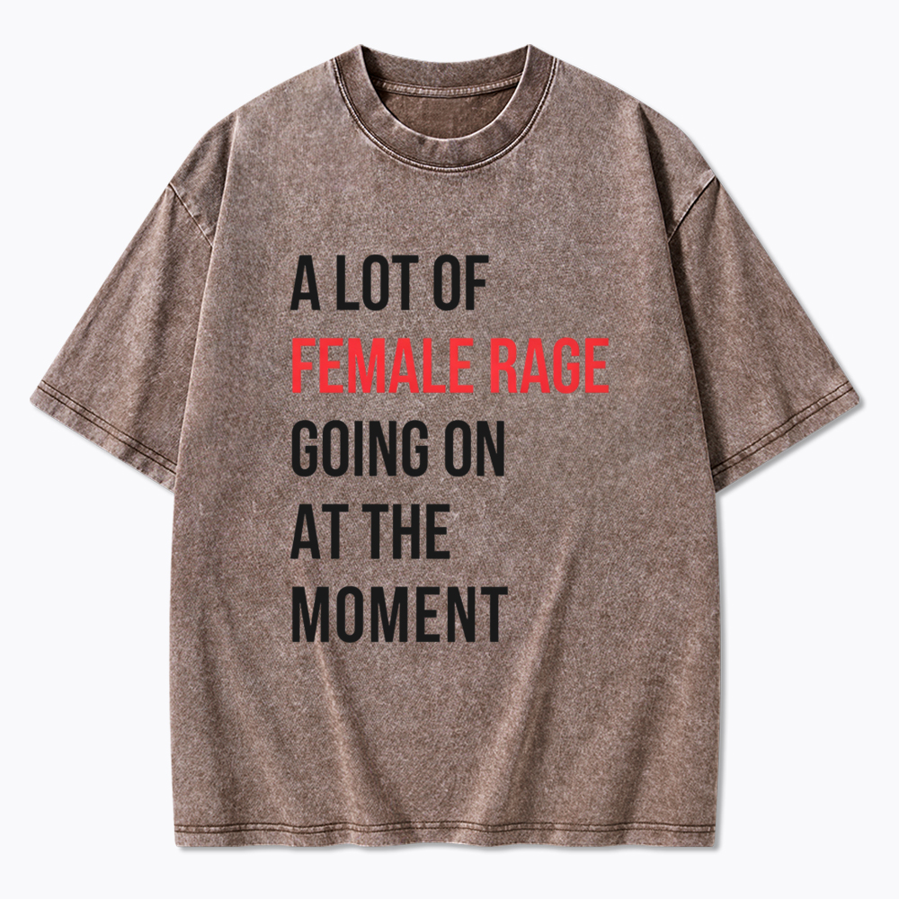 A lot of Female Rage Going at the Moment Washed T-Shirt